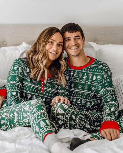 Pijamas Navidad Familia <br/> Árboles de Navidad Verdes