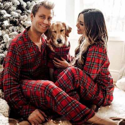 Pijamas Navidad Familia <br/> Elegante Estampado de Cuadros