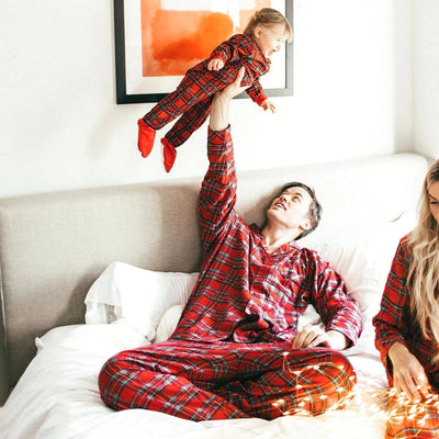 Pijamas Navidad Familia <br/> Elegante Estampado de Cuadros