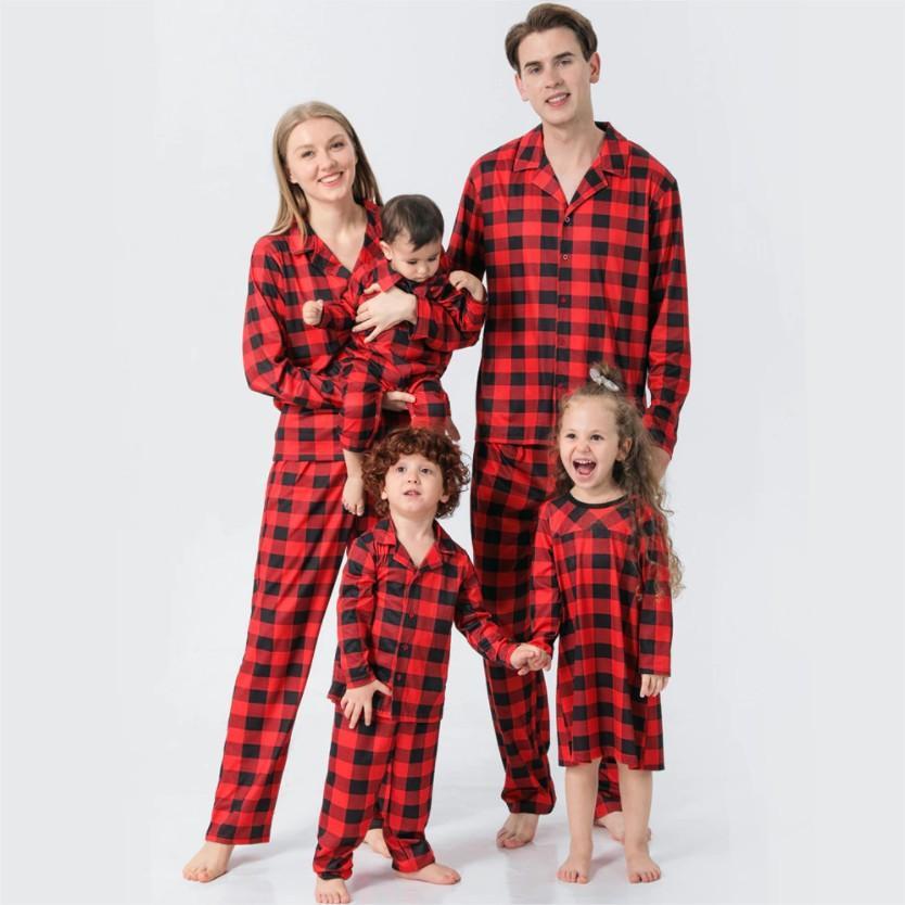 Pijamas Navidad Familia <br/> Comprobar el Patrón